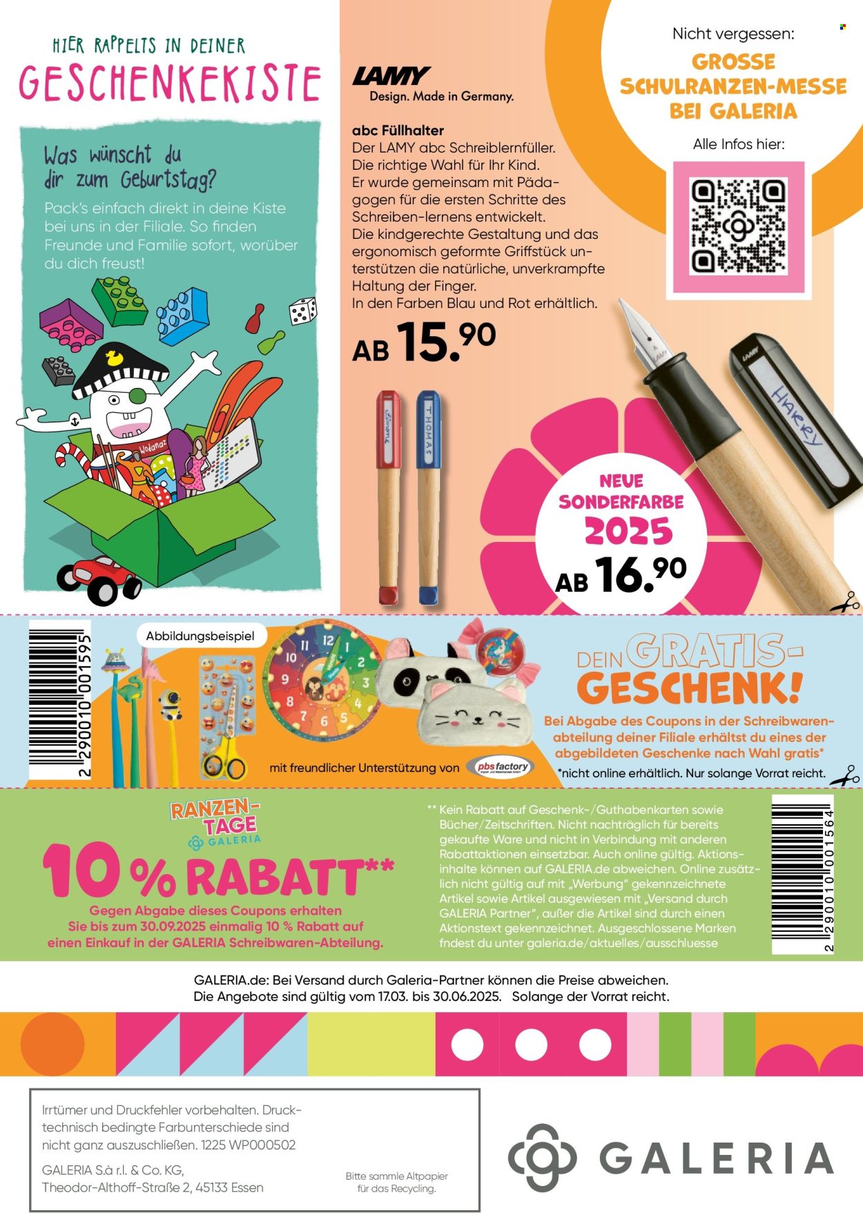 GALERIA Karstadt Kaufhof Prospekte  - 17.3.2025 - 30.6.2025.