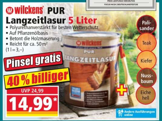 wilckens PUR Langzeitlasur 5 Liter