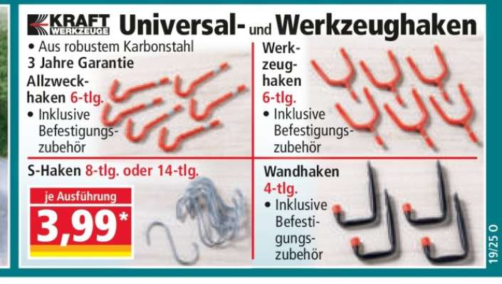 Universal- und Werkzeughaken