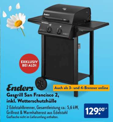 Enders Gasgrill San Francisco 2, inkl. Wetterschutzhülle