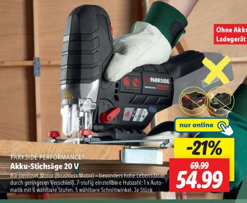 PARKSIDE PERFORMANCE® Akku-Stichsäge 20 V