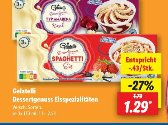 Gelatelli Dessertgenuss Eisspezialitäten