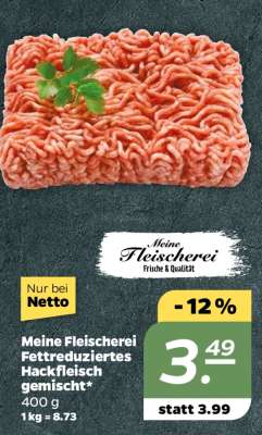 Meine Fleischerei Fettreduziertes Hackfleisch gemischt