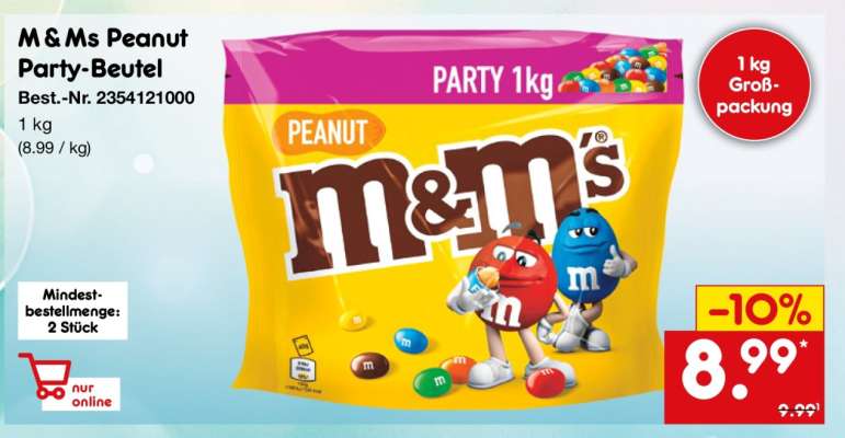 M & Ms Peanut Party-Beutel