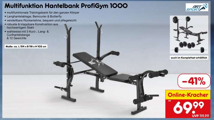 Multifunktion Hantelbank ProfiGym 1000
