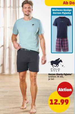 Herren- Shorty-Pyjama