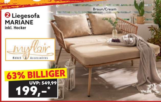Liegesofa MARIANE inkl. Hocker