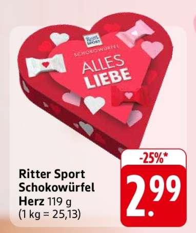 Ritter Sport Schokowürfel Herz