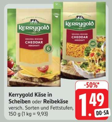 Kerrygold Käse in Scheiben oder Reibekäse