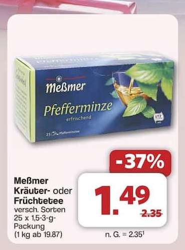 Meßmer Kräuter- oder Früchtetee
