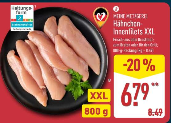 MEINE METZGEREI Hähnchen-Innenfilets XXL