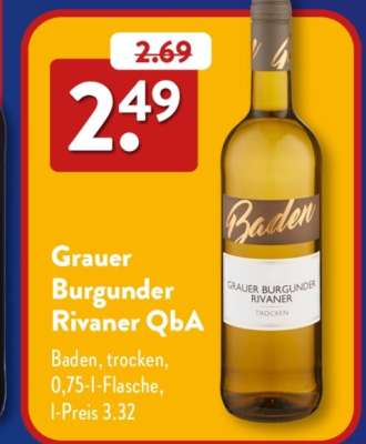 Grauer Burgunder Rivaner QbA