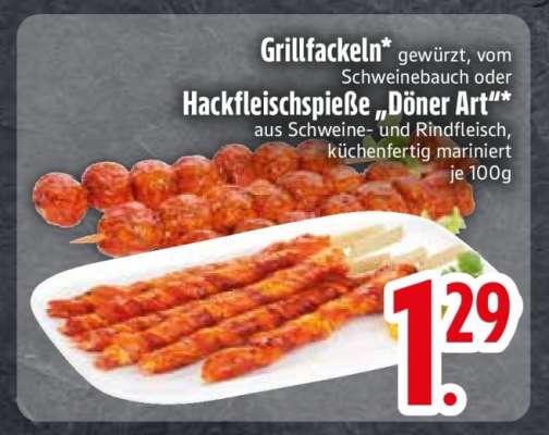 Grillfackeln oder Hackfleischspieße