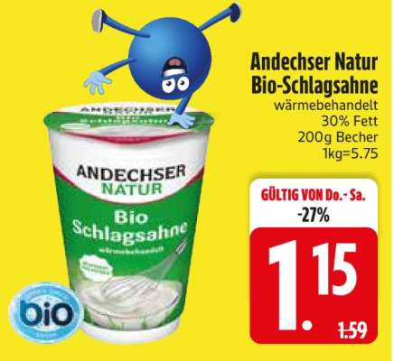 Andechser Natur Bio- Schlagsahne