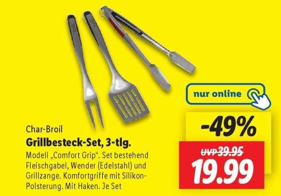 Grillbesteck-Set, 3-tlg.