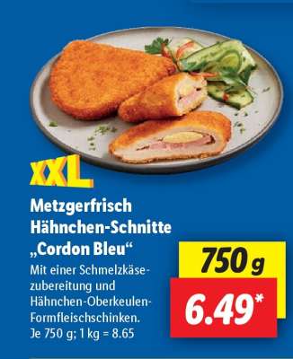 Metzgerfrisch Hähnchen-Schnitte „Cordon Bleu“