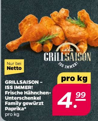 Frische Hähnchen-Unterschenkel Family gewürzt Paprika