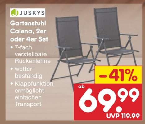 Gartenstuhl Calena, 2er oder 4er Set