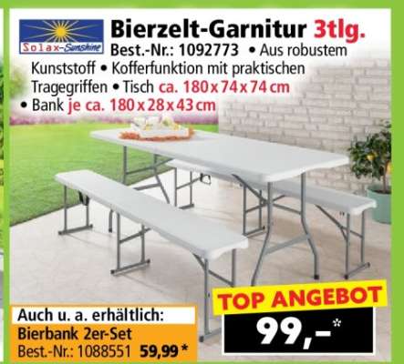 Bierzelt-Garnitur 3tlg.
