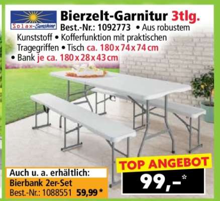 Bierzelt-Garnitur 3tlg.