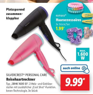 SILVERCREST® PERSONAL CARE Reisehaartrockner