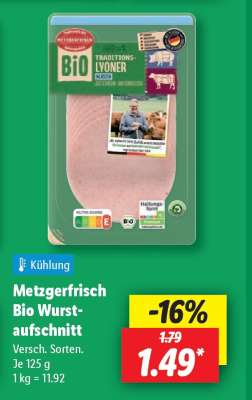 Metzgerfrisch Bio Wurstaufschnitt