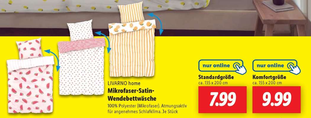 Mikrofaser-Satin-Wendebettwäsche