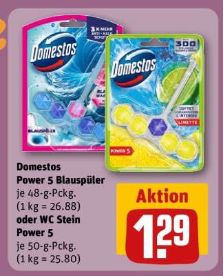 Domestos Power 5 Blauspüler oder WC Stein Power 5