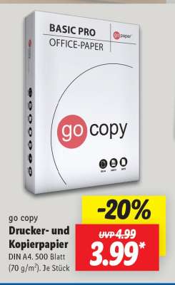 go copy Drucker- und Kopierpapier