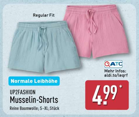 UP2FASHION Musselin-Shorts