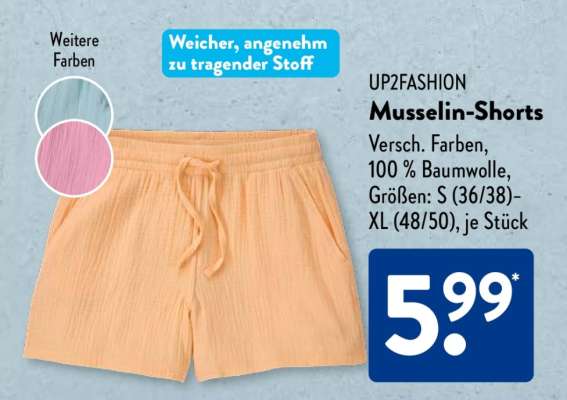 UP2FASHION Musselin-Shorts
