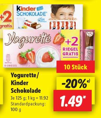 Yogurette/ Kinder Schokolade