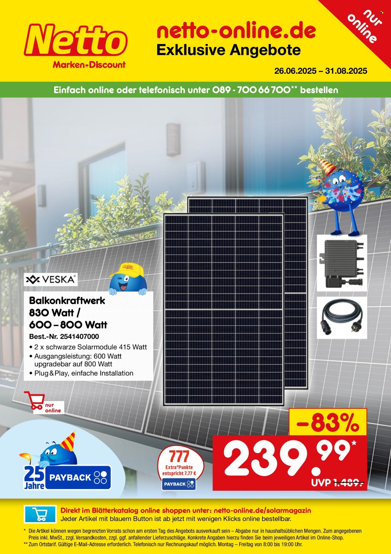 Netto Marken-Discount Prospekte  - 26.6.2025 - 31.8.2025. Seite 1