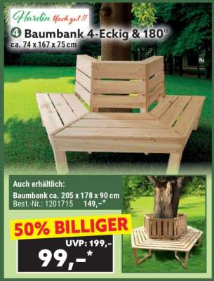 Baumbank 4-Eckig & 180°