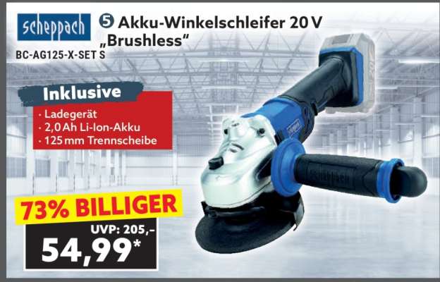 Akku-Winkelschleifer 20 V „Brushless“