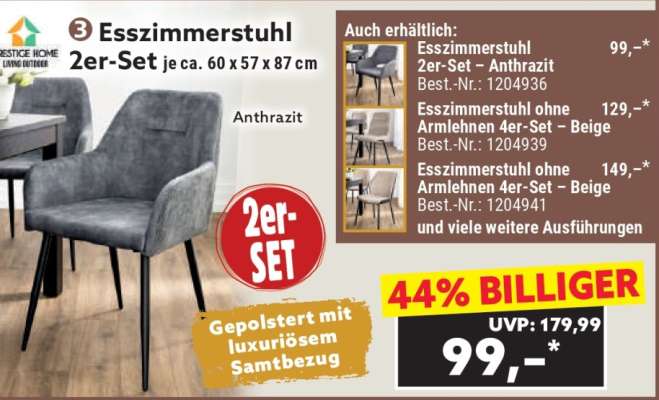 Esszimmerstuhl 2er-Set