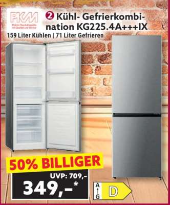 Kühl- Gefrierkombination KG225.4A+++IX