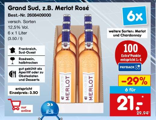 Grand Sud, z.B. Merlot Rosé