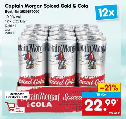 Captain Morgan Spiced Gold Cola