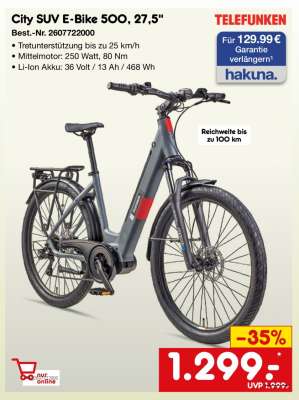 City SUV E-Bike 500, 27.5"