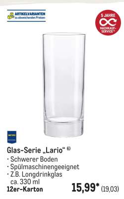 Glas-Serie „Lario“