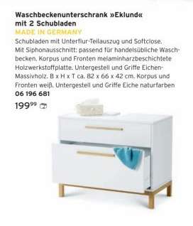 Waschbeckenunterschrank »Eklund« mit 2 Schubladen