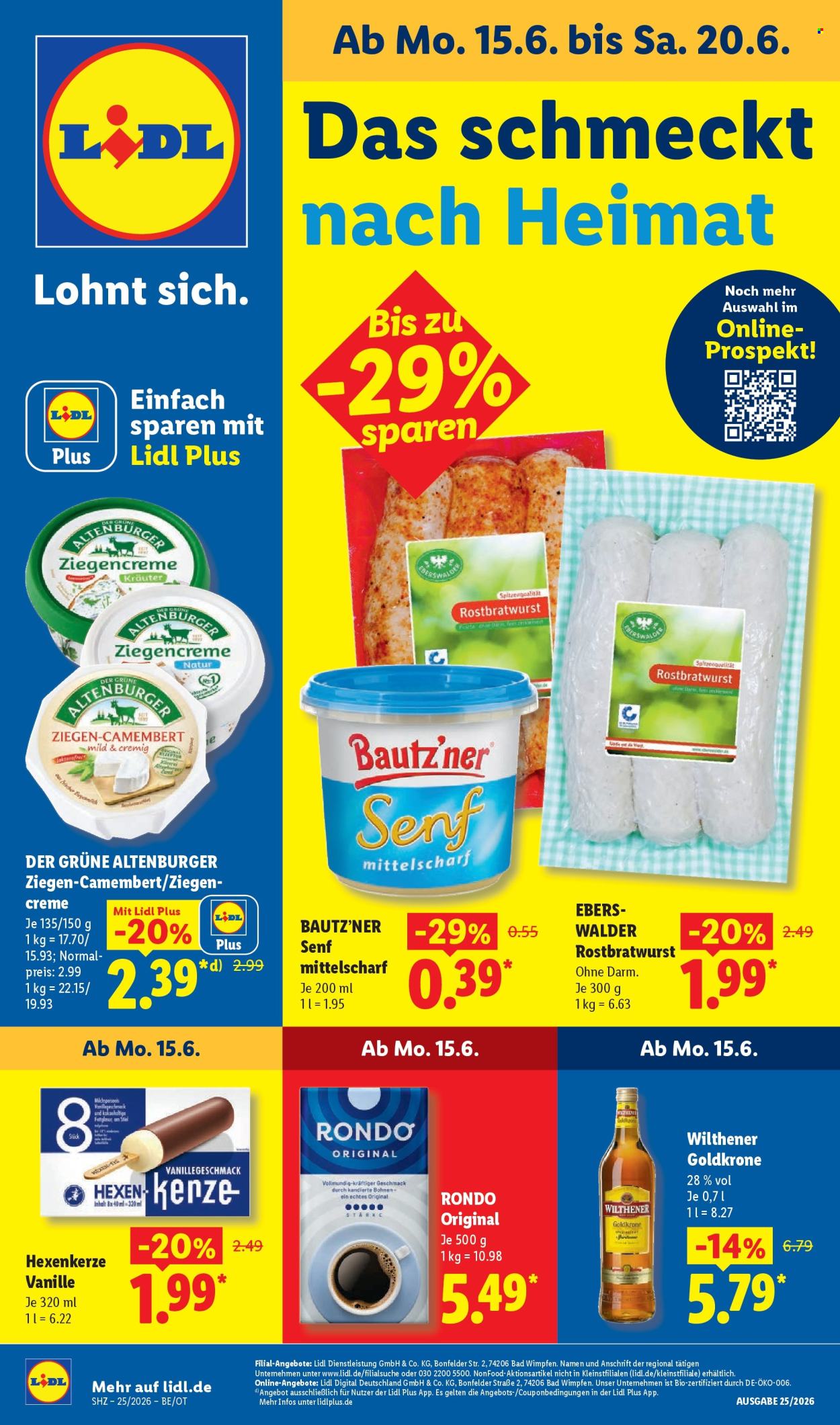 Lidl Prospekte  - 15.6.2026 - 20.6.2026. Seite 1