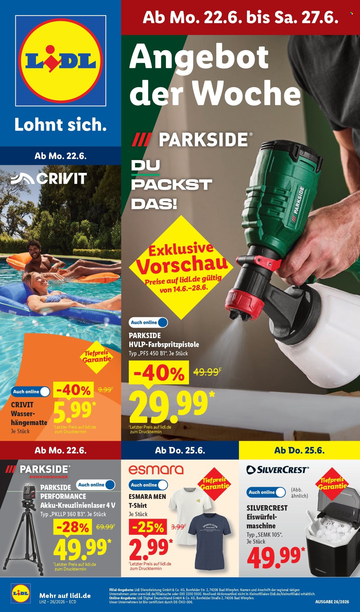 Lidl Prospekte  - 22.6.2026 - 27.6.2026. Seite 1
