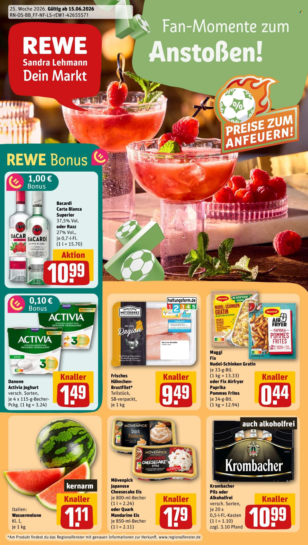 REWE Prospekte  - 15.6.2026 - 21.6.2026. Seite 1