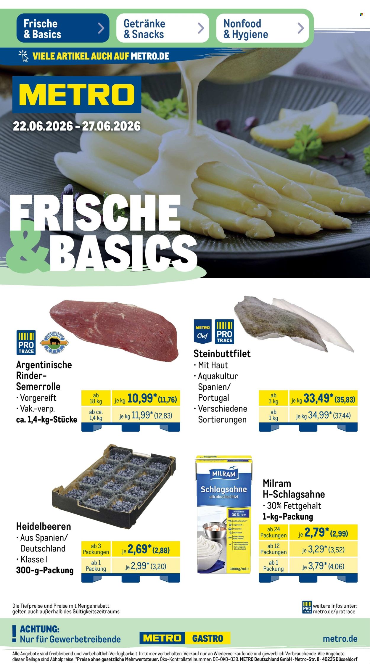 Metro Prospekte  - 22.6.2026 - 27.6.2026. Seite 1