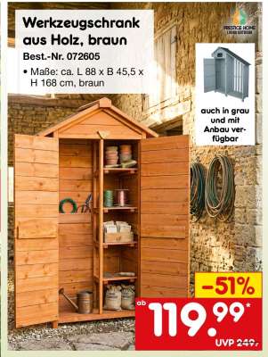 Werkzeugschrank aus Holz, braun