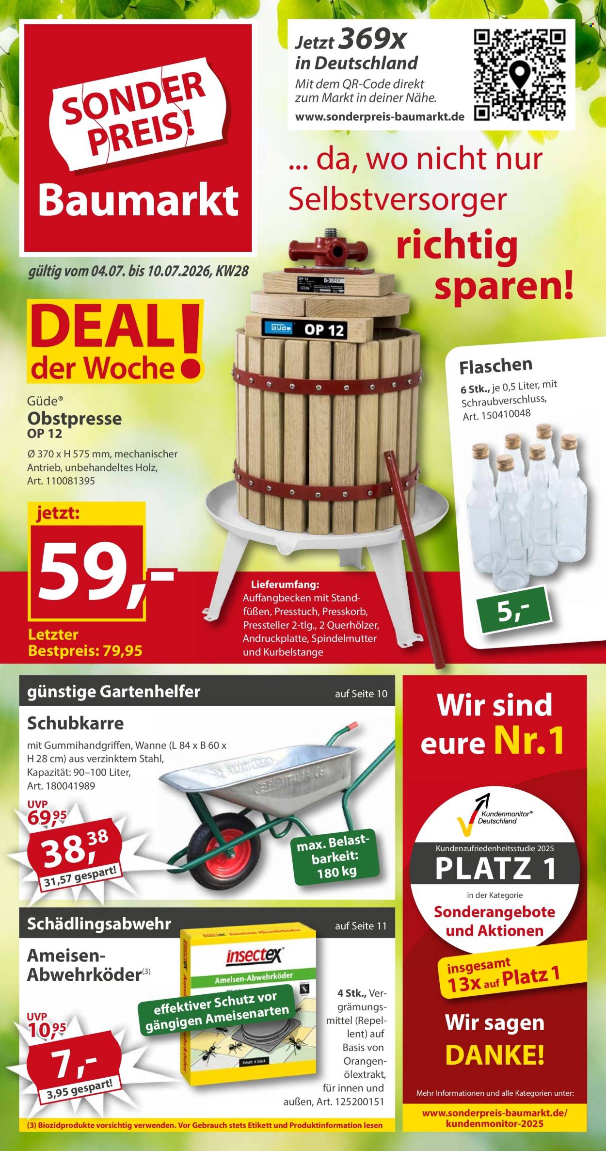 Sonderpreis-Baumarkt Prospekte  - 4.7.2026 - 10.7.2026. Seite 1