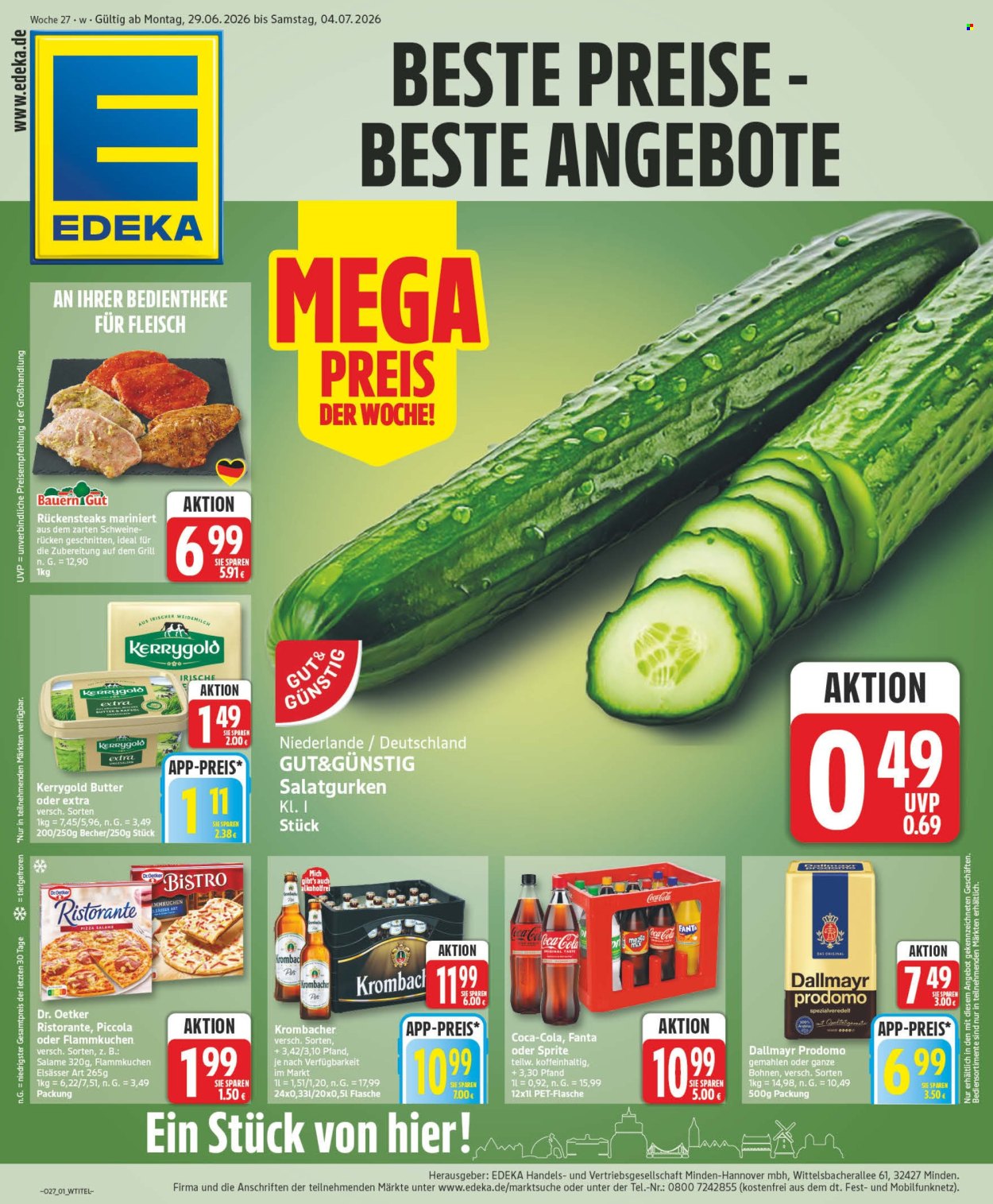 Edeka Prospekte  - 29.6.2026 - 4.7.2026. Seite 1