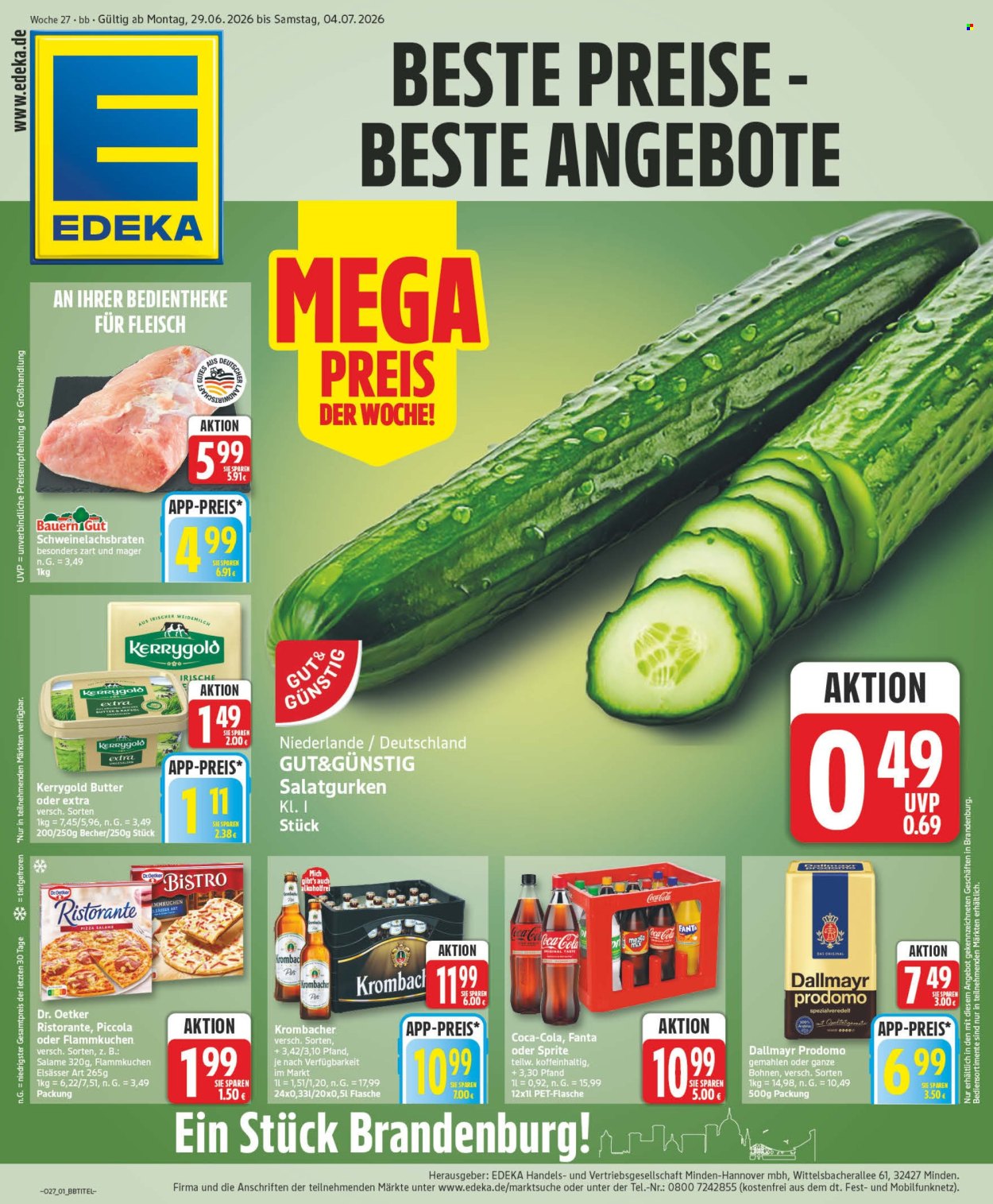 Edeka Prospekte  - 29.6.2026 - 4.7.2026. Seite 1